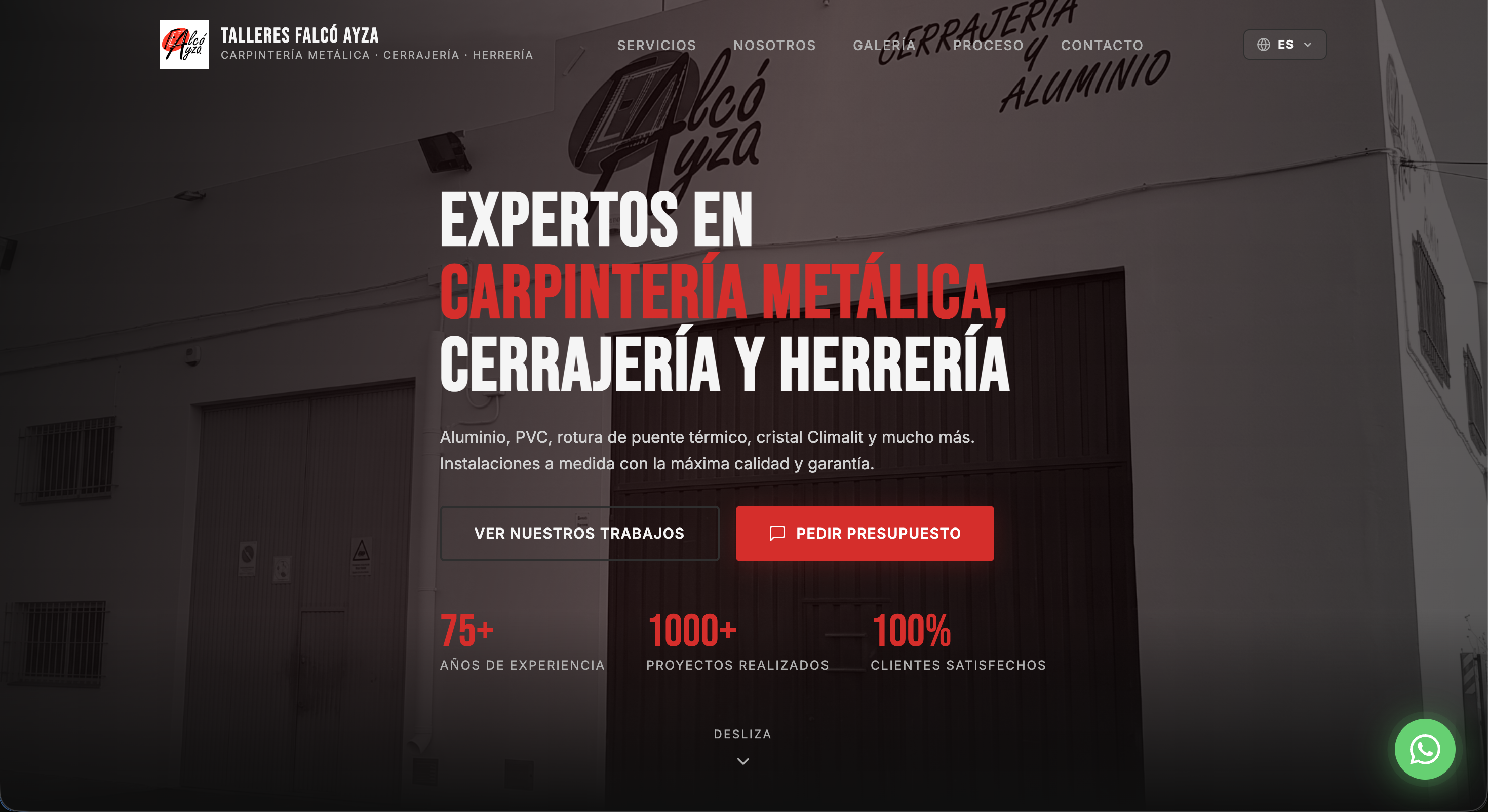 Talleres Falcó Ayza: Web corporativa multidioma para carpintería metálica y de aluminio